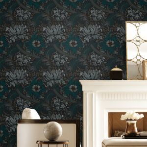 Morris Major Wallpaper Laurence Llewelyn-Bowen Blue LB25144