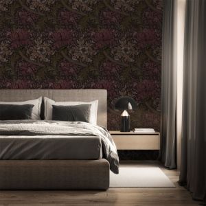 Morris Major Llewelyn-Bowen Floral Wallpaper Red LB25146