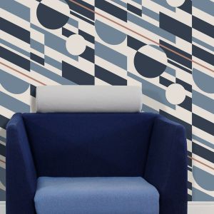 P.L.U.T.O. Wallpaper Washed Denim & Copper Mini Moderns AZDPT027WD