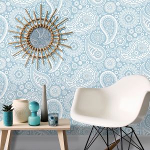 Paisley Crescent Wallpaper Chalkhill Blue Mini Moderns AZDPT019CB 