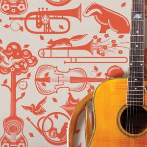 Pet Sounds Wallpaper Harvest Orange Mini Moderns AZDPT012HO 