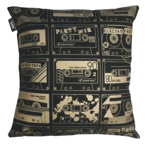 MIM143z -Mini Moderns C-60 Wallpaper Cushion - Chalkboard and Gold