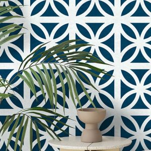Geometric Breeze Wallpaper Washed Denim Blue - Mini Moderns MMTLG03WD 
