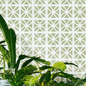 Mini Moderns MMTLG03BL Geometric Breeze Wallpaper British Lichen Green