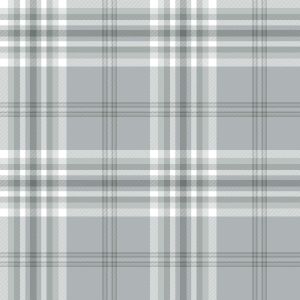 Catherine Lansfield Kelso Check Wallpaper Light Grey Muriva 165521