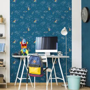 My Kingdom Space Explorer Blue Wallpaper Muriva M36801