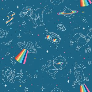 M36801 My Kingdom Space Explorer Blue Wallpaper Muriva 