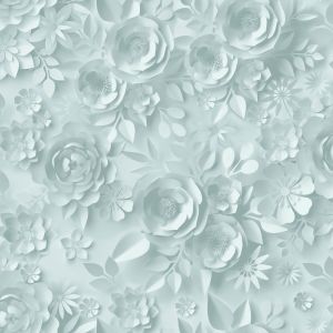 M44604 My Kingdom Origami Flowers Duck Egg Muriva 