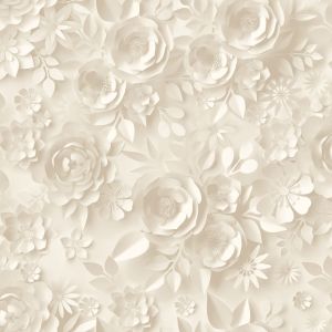 M44607 My Kingdom Origami Flowers Cream Muriva 