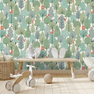 My Kingdom Wild Wood Green Wallpaper Muriva M51604