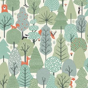 M51604 My Kingdom Wild Wood Green Wallpaper Muriva 