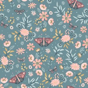 M58104 My Kingdom Sweet Meadow Teal Wallpaper Muriva 