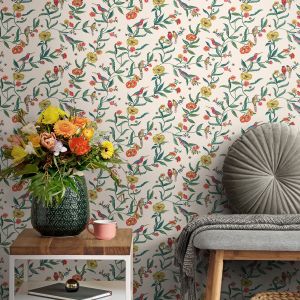 Cream Cath Kidston Summer Birds Wallpaper Muriva 