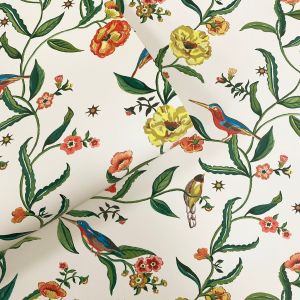 Cath Kidston Cream Summer Birds Wallpaper Muriva 