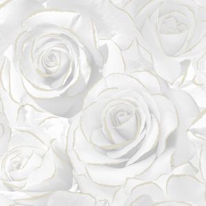 Madison Rose Glitter Wallpaper White Muriva