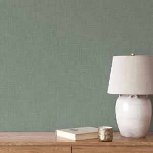 Muriva Cambric Texture Wallpaper Green
