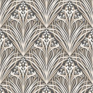 Elegance Bellflower Wallpaper Charcoal / Cream M66109