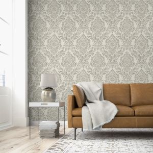Cream Eleanor Damask Wallpaper Muriva