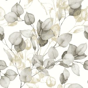  Eucalyptus Leaves Wallpaper Natural/Gold Muriva