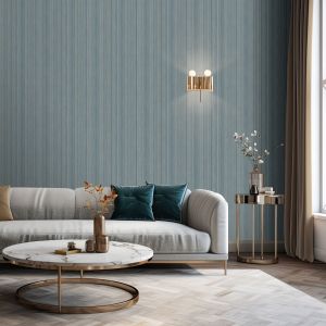 Venezia Stripe Wallpaper Blue Muriva M66501