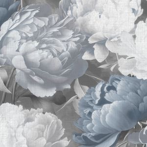 Doretta Floral Textured Vinyl Wallpaper Blue Muriva 213302