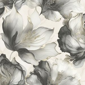  Elysian Floral Wallpaper Black/Gold Muriva