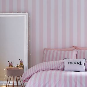 Muriva Sassy B Stripe Tease Wallpaper Pink 