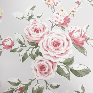 Catherine Lansfield Canterbury Floral Wallpaper Red/Grey Muriva