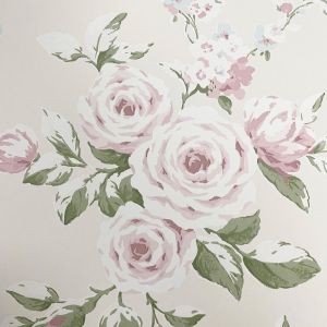 Catherine Lansfield Canterbury Floral Wallpaper Cream/Pink Muriva