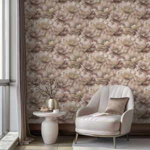 Aminah Large Pink Florals Wallpaper Muriva 224502