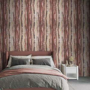 Striped Soren Wallpaper Red Muriva 223301