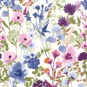 Catherine Lansfield Countryside Floral Wallpaper Pink / Blue Muriva 206541