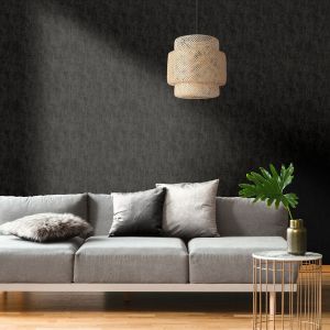 Muriva 173535 Linen Texture Effect Wallpaper Black