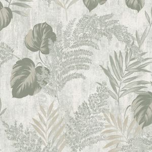 Phelan Leafy Textured Wallpaper Green Muriva 209113