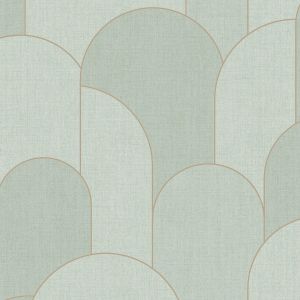 Arches Geometric Textured Vinyl Wallpaper Sage Green M99704