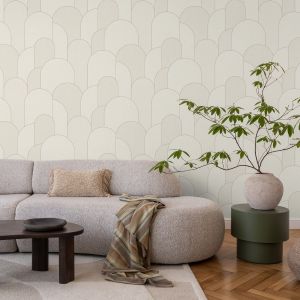 Textured Geometric Vinyl Wallpaper Beige M99707