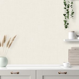 Woven Textured Vinyl Wallpaper Beige Muriva N05807