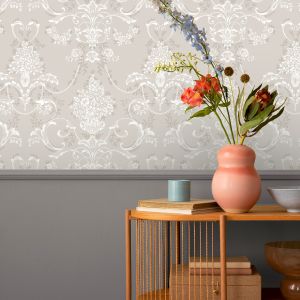 Neutral Damask Wallpaper