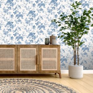 Birds Wallpaper Blue / White Rasch 260554