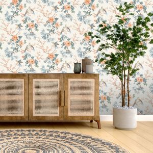 Exotic Birds Wallpaper Orange Rasch 260561