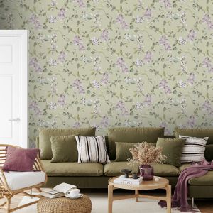 Sage Green Flower Wallpaper 