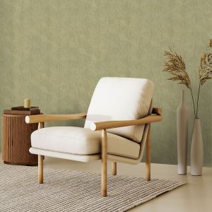 Rasch Boho Geometric Striped Textured Wallpaper Green 571288