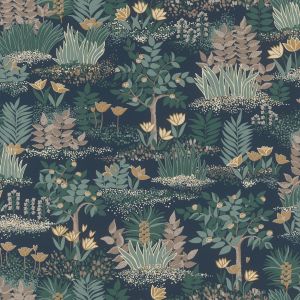 Rhapsody Dream Floral & Leaf Wallpaper Blue / Multi Rasch 690903