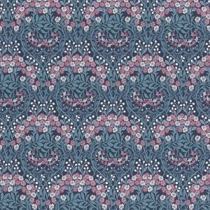 Sophia Floral Damask Wallpaper Blue Rasch 710038