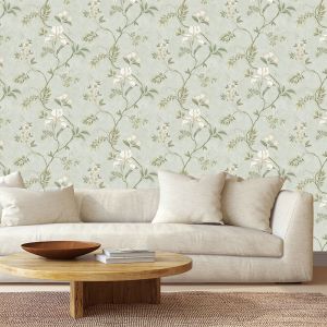 Dancing Floral Wallpaper Duck Egg 100128