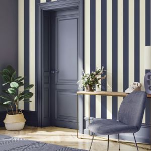 Navy Blue and White Stripe Wallpaper World of Wallpaper 1119