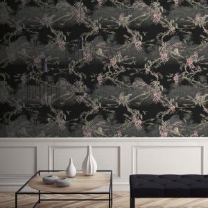 Ted's Enchanted Collection Hibiscus Wallpaper-Black, Ted Baker 12476