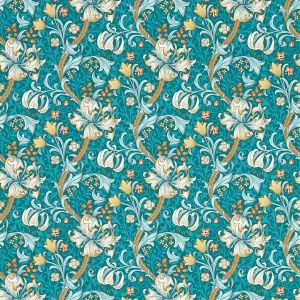 Golden Lily Wallpaper Deep Teal W0174/03 William Morris 