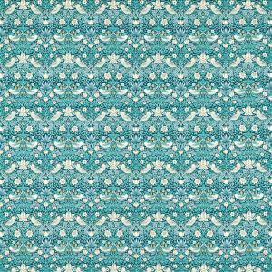 William Morris Strawberry Thief Fabric Teal F1678/01 