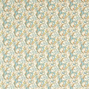William Morris Golden Lily Fabric Linen Teal F1677/04 